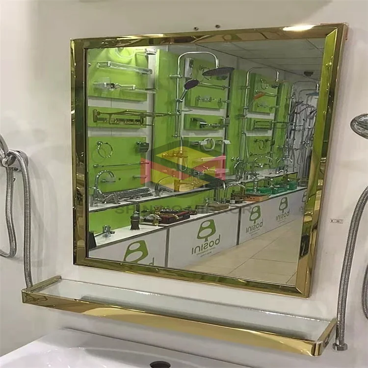 mirrors factory wholesale rectangle stainless steel frame mirror and size custom for wall  steam proof mirror for shower