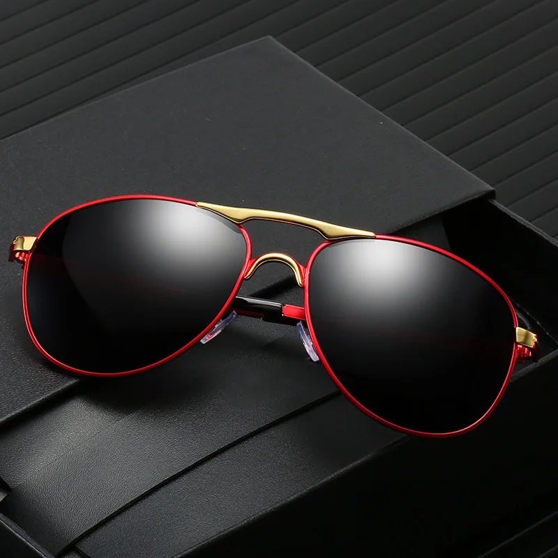 2023 double bridge sunglasses  aviation big frame polarized UV 400 sunglasses men women retro eye glass frames