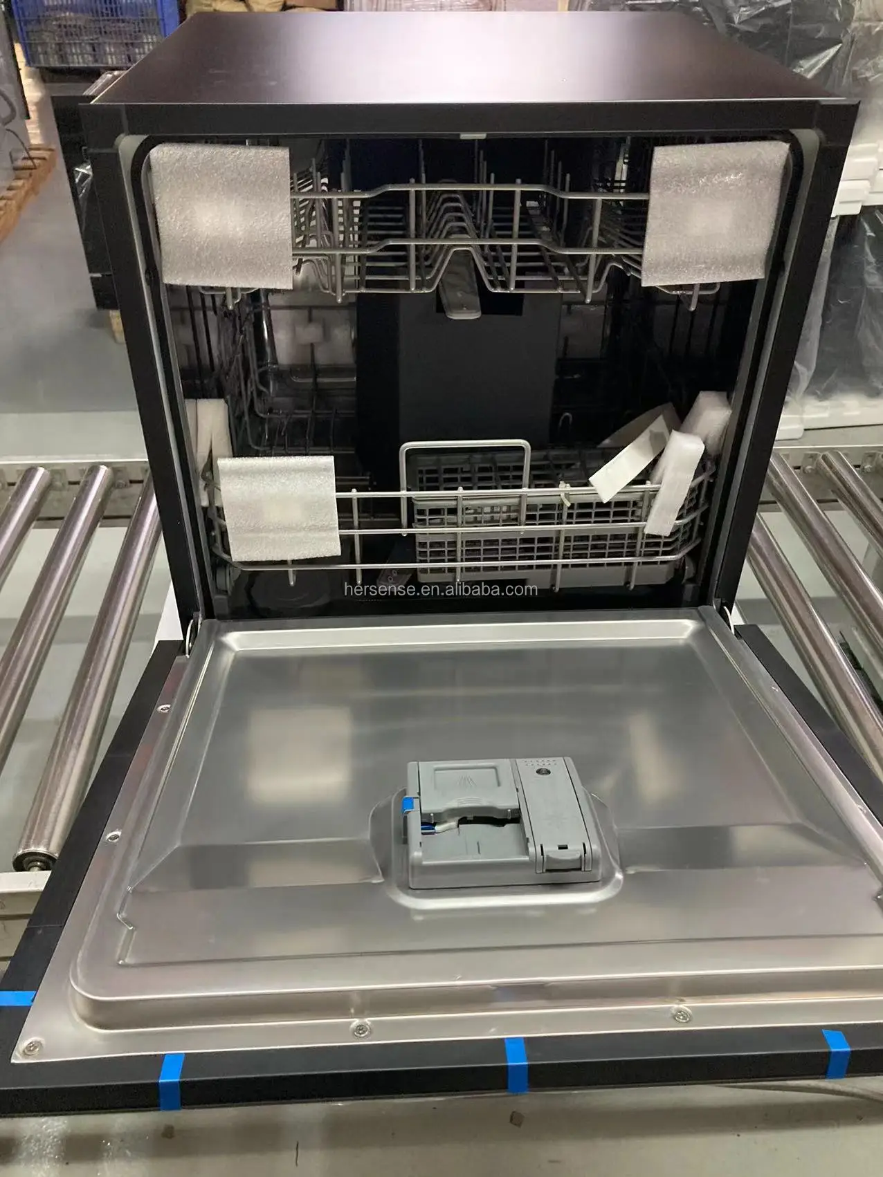 220V Auto 12sets Dish Dishwasher Kitchens Build-in Smart Gray washing machine Glass Washer And Dryer Unit PLC For Flat