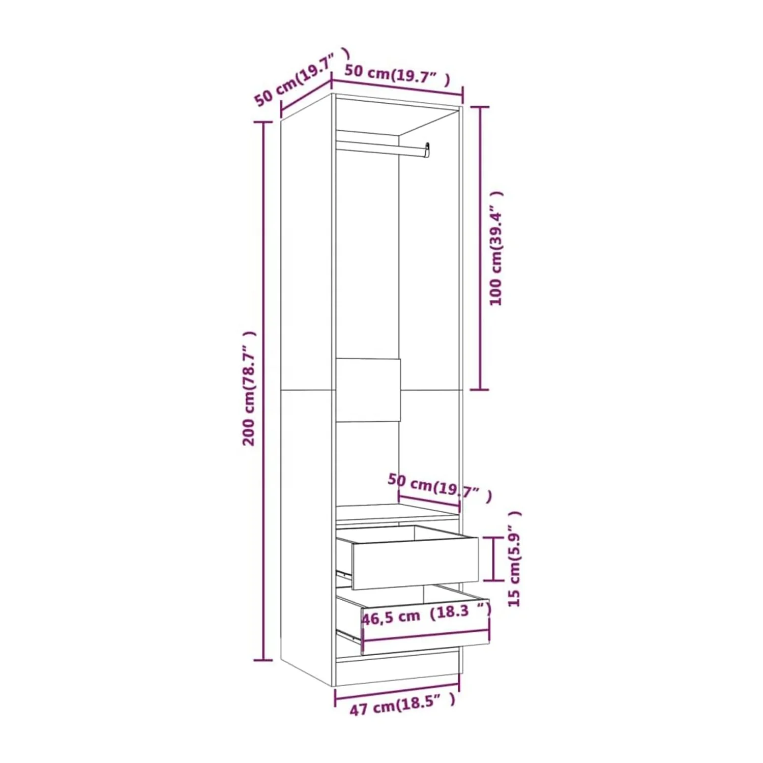 Bedroom Furniture Clothes Storage Cabinet Wooden Highboard Closet Armoire Wardrobe with Drawer, cupboards for bedroom wardrobe
