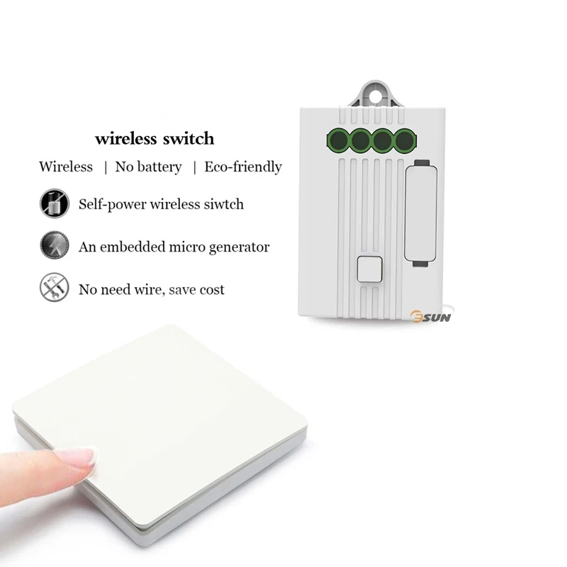 IP67 waterproof switch no wiring  tuya kinetic switch panel remote control light switch