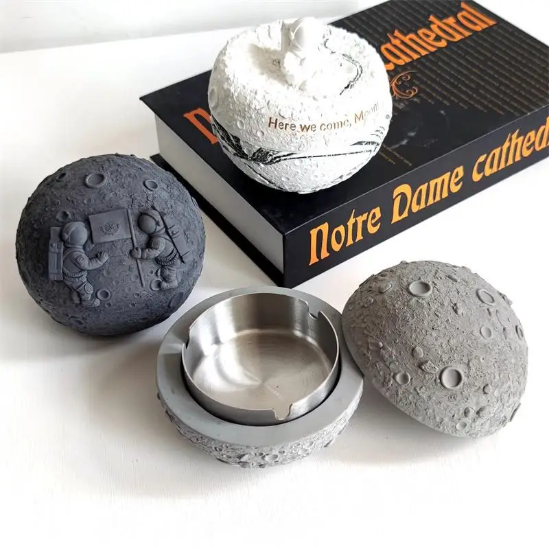 Cement terrazzo ashtray simple Nordic style original creative design home decoration with lid direct sales