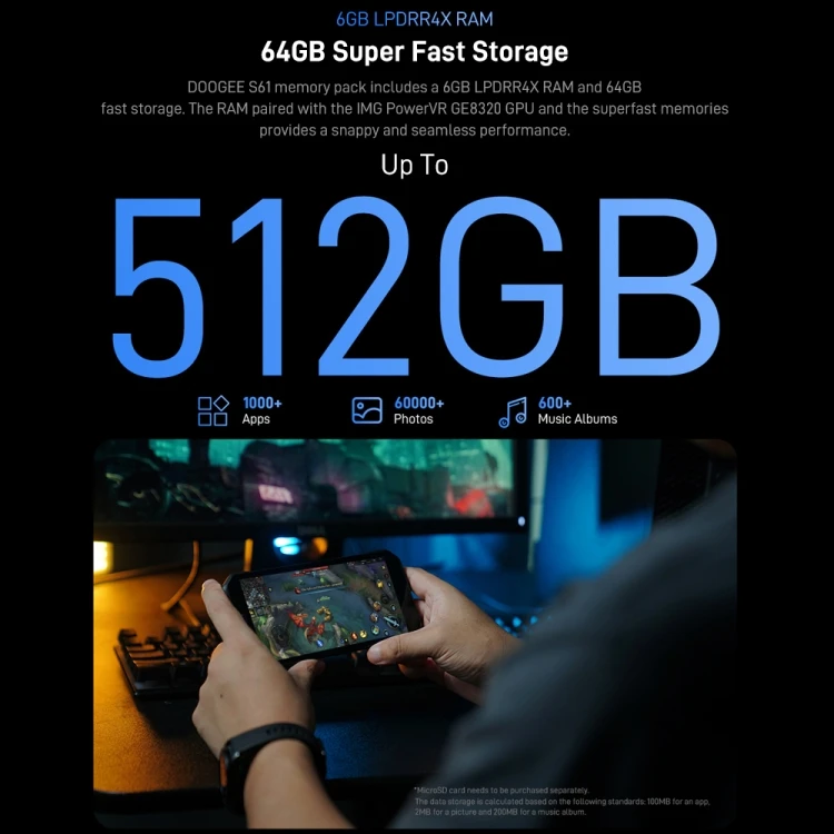 100% Original New Cell Phone Doogee S61 Android 12 Doogee Smartphone IP68/IP69K Waterproof Shockproof Smartphone Doogee