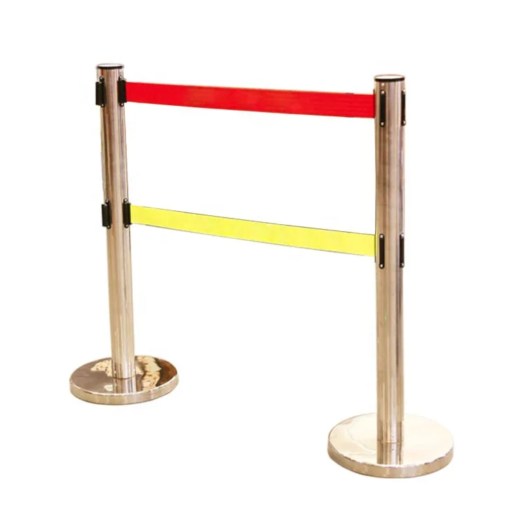 JESSUBOND Wholesale High Quality Airport Queue Pole Double Line Retractable Belt Queue Barrier