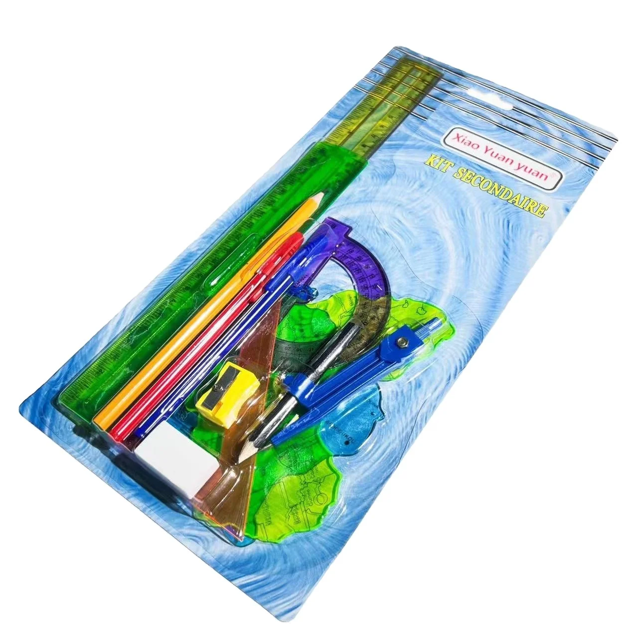 Хорошая Геометрическая точилка для карандашей, ластик, клейкая лента для детей и школы, 10 шт., набор школьных математических канцелярских принадлежностей