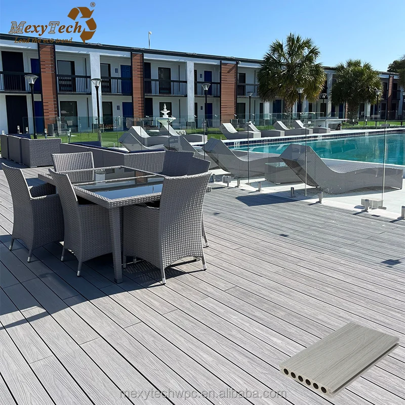 hot sale eco  crack-resistant outdoor co-extrusion composite decking  terrace wood good price wood plastic composite