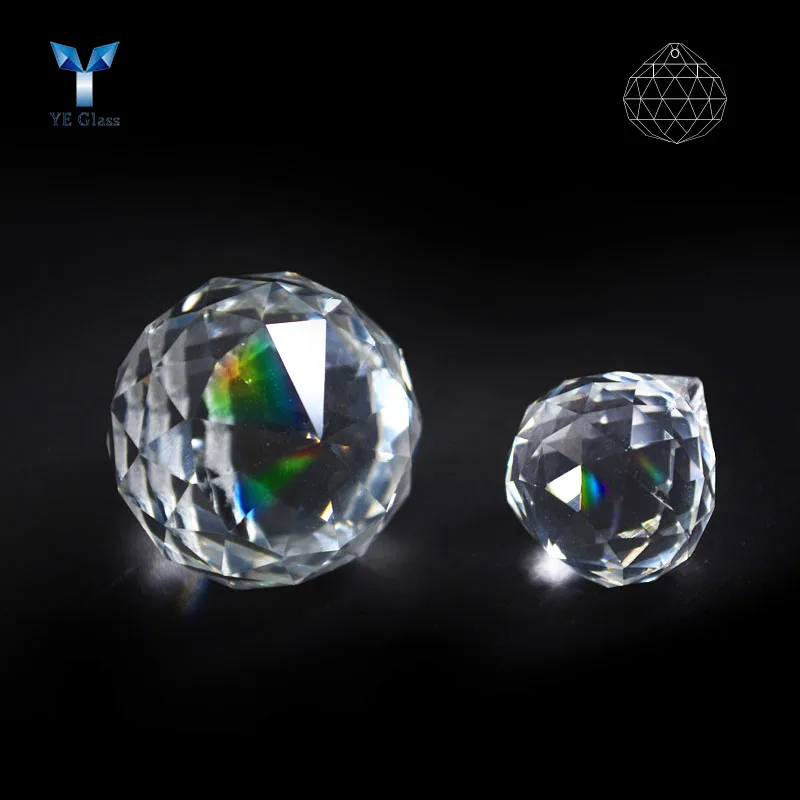 Prismatic Mirror Chandelier Pendant Crystal Ball K9 Clear Glass Crystal Ball Prism Pendant For Gift