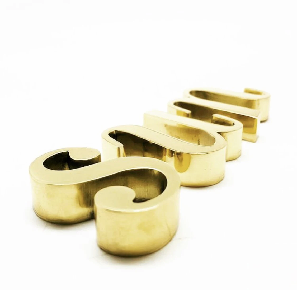 Painted  laser cutting Seamless welding stick on wall golden stainless steel metal alphabet letters logo for decoration