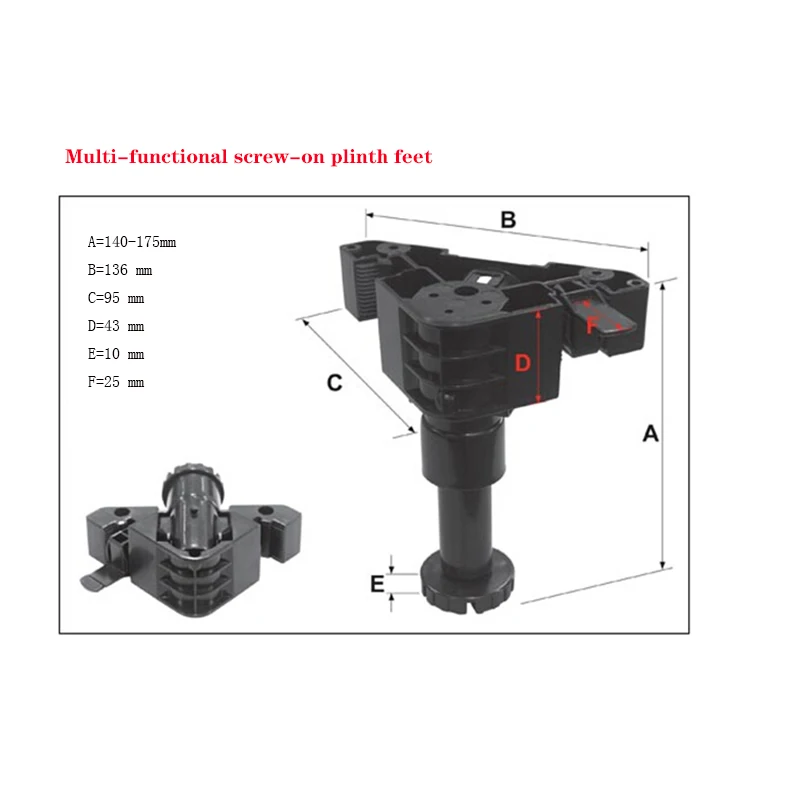 Kitchen Cabinet Plastic Feet And Adjustable Leg