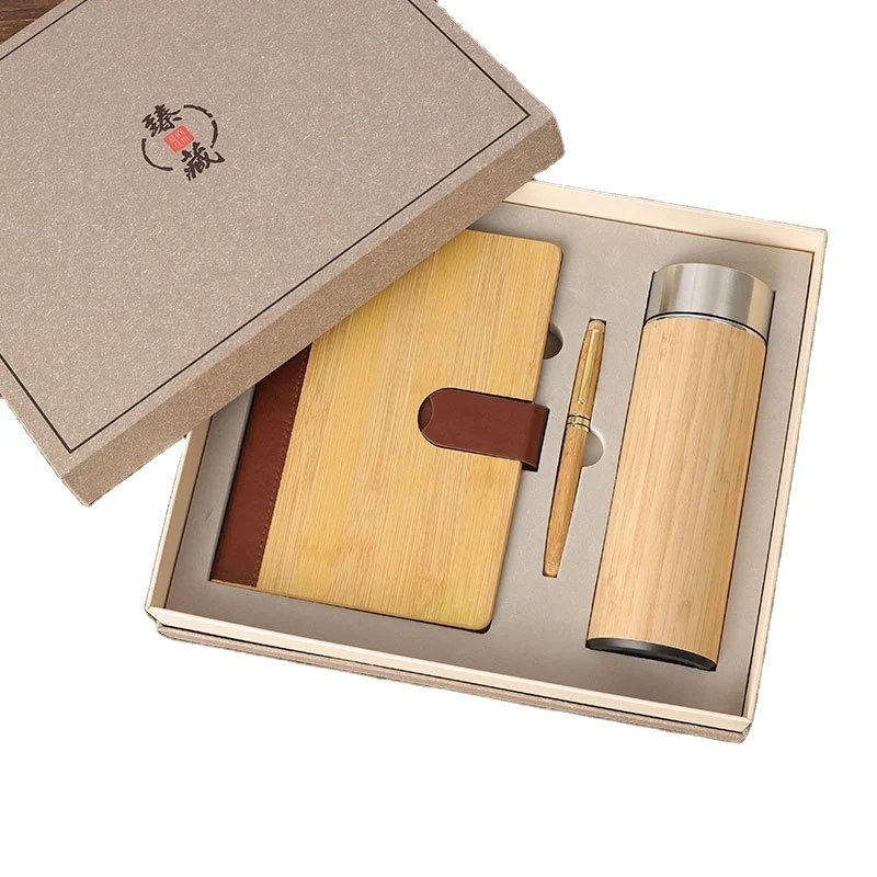 2023 New Arrival High End Bamboo like 5 in 1 corporate gift set christmas gift set