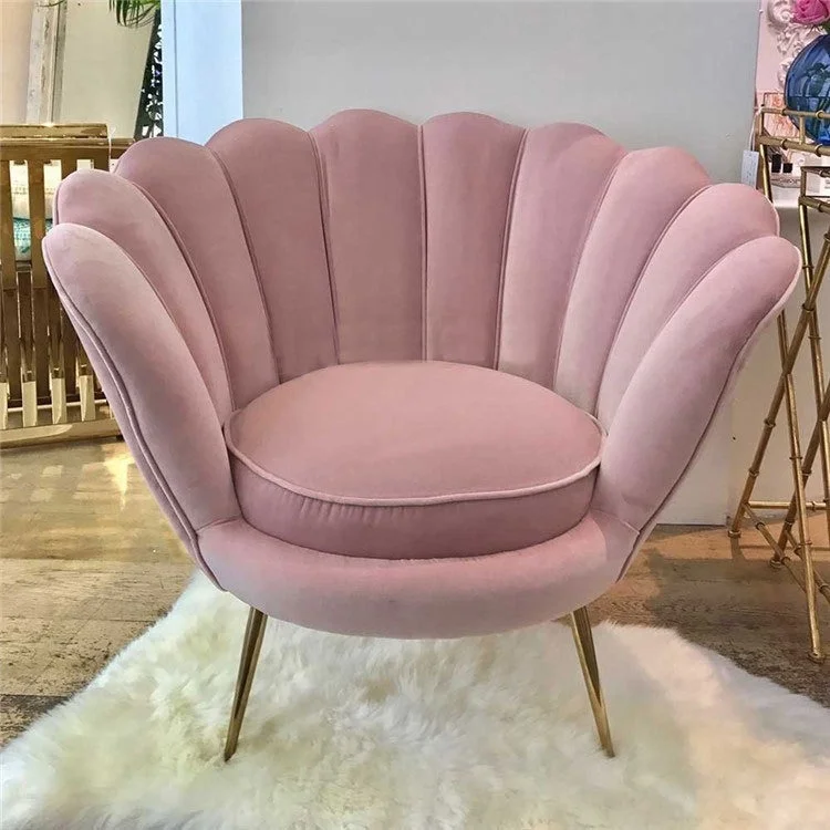Customized Single Leisure Chair Living Room Upholstery Shell  Armchair Living Room Velvet Sofa Chair