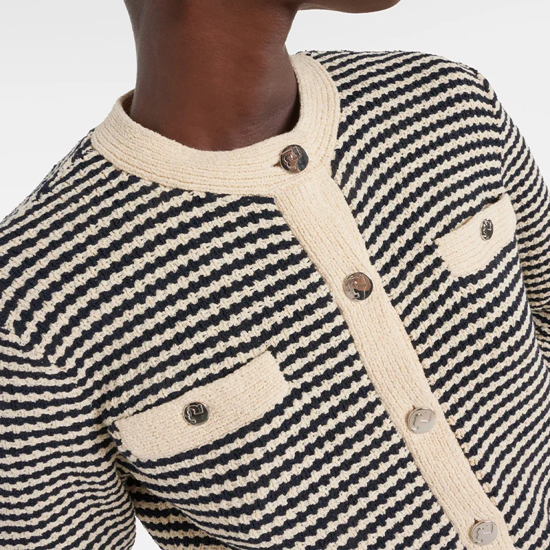 Sweater Factory OEM ODM 2025 Long Sleeve Pattern Wool Sweater Elegant Luxury Ladies Custom Knit Cardigan