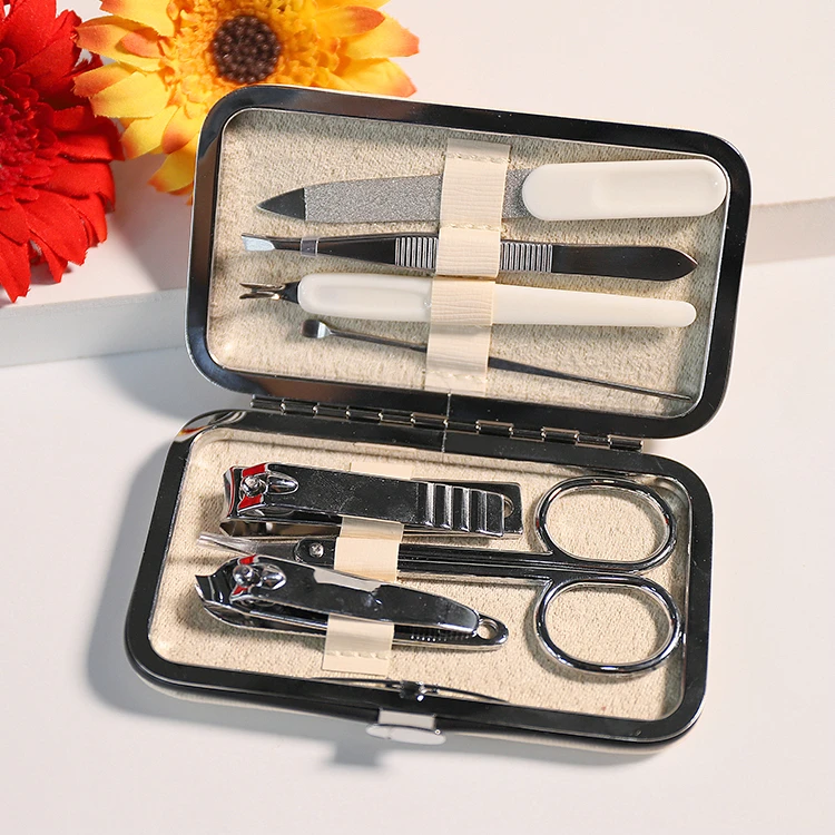 Factory direct sale Beauty manicure tool 7-piece nail tool set Dead skin scissors nail file nail scissors set