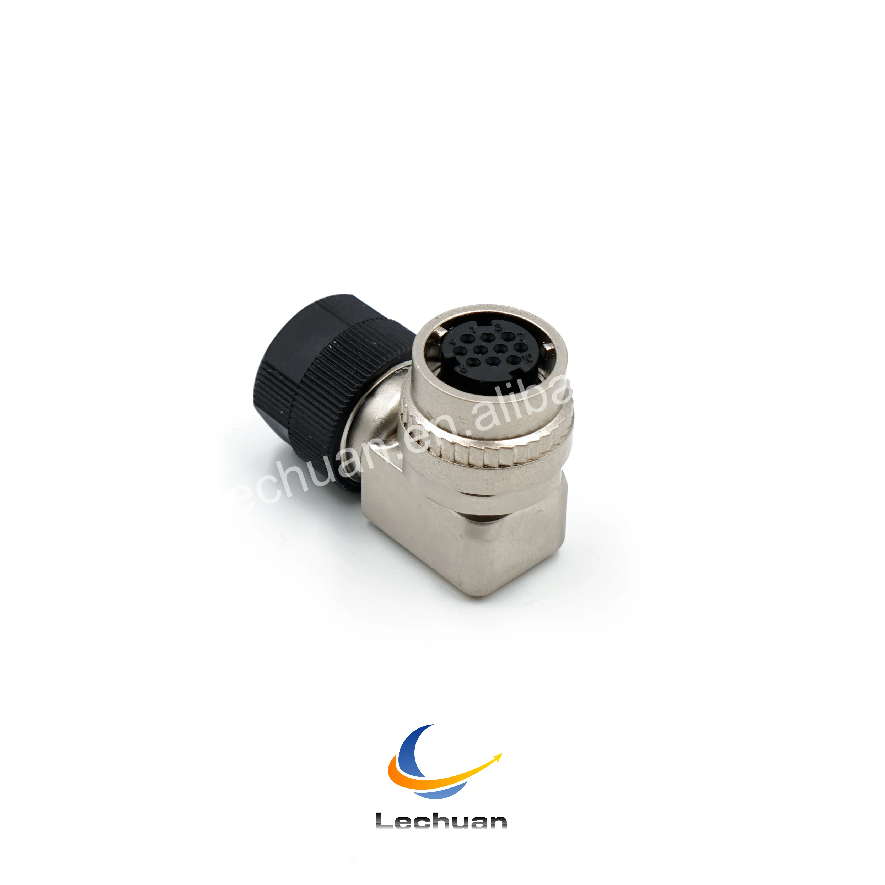 One-Touch Locking Style  Small Sized Circular Connectors Encoder Connector 2Pin Metal Right angle Plug DDK CM10-AP10S-M
