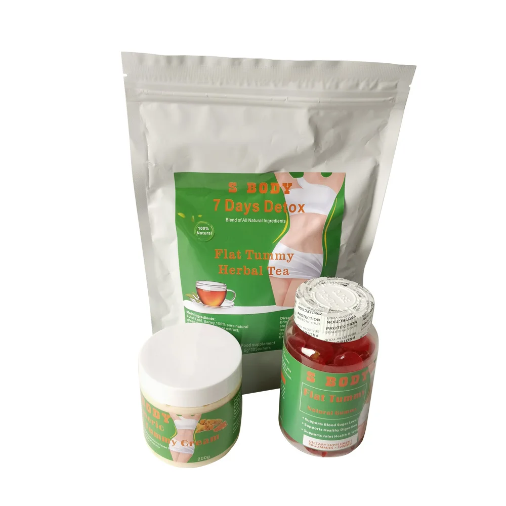 2024 Weight Loss and Flat Tummy Set Fast Slimming Cream Belly Fat Burning Tea Capsule Set Slimming Products for Body 50 2 Years