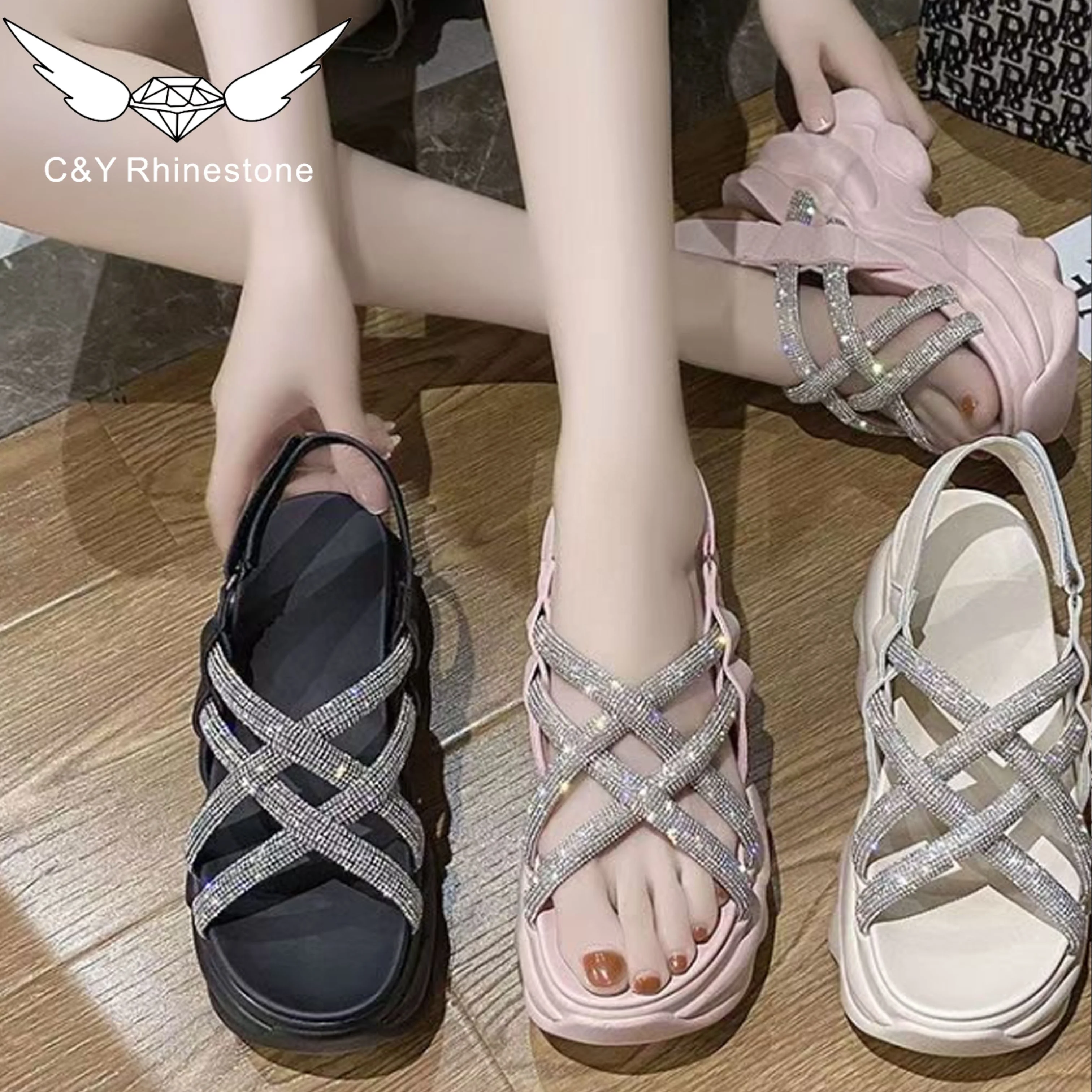 CY  6mm Luxury Crystal Diamond Rope Tube For Hoodies Shoelace Crystal Rhinestone Cord