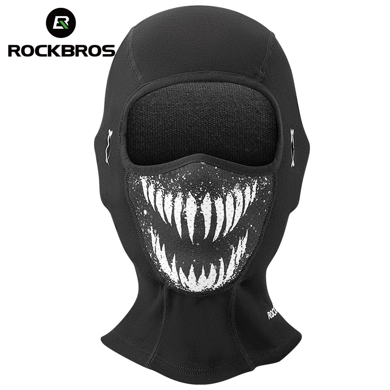 ROCKBROS Custom Summer Ice Silk Winter Fleece Balaclava Full Face Cover Polyester Black One Hole Balaclava