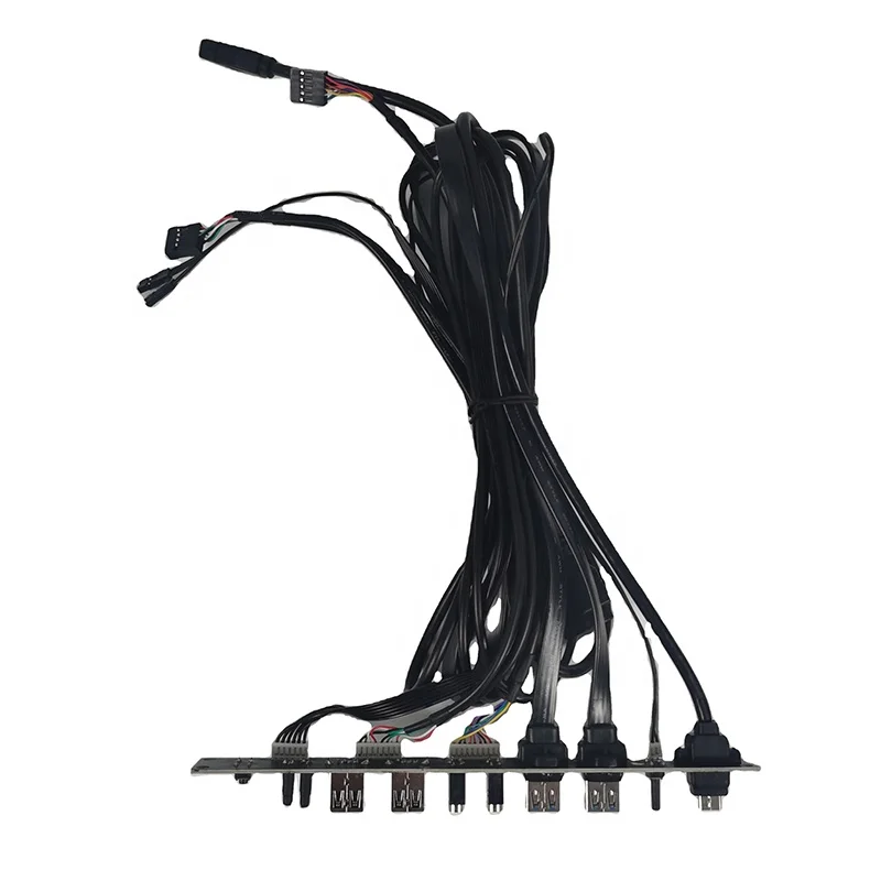 Front Panel Dual USB3.0 Dual USB2.0 USB 3.1 HD AUDIO+ SW computer case front panel cable