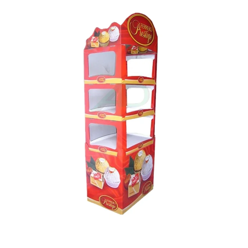 Customized beverage cardboard floor display stand drink pop advertising display shelf Creative design of supermarket retail rack