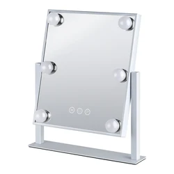 Greenfrom Hollywood Style Touch Control Design Vanity Table Top Led Cosmetic Makeup Mirror With Light Bulbs Gmh1505
