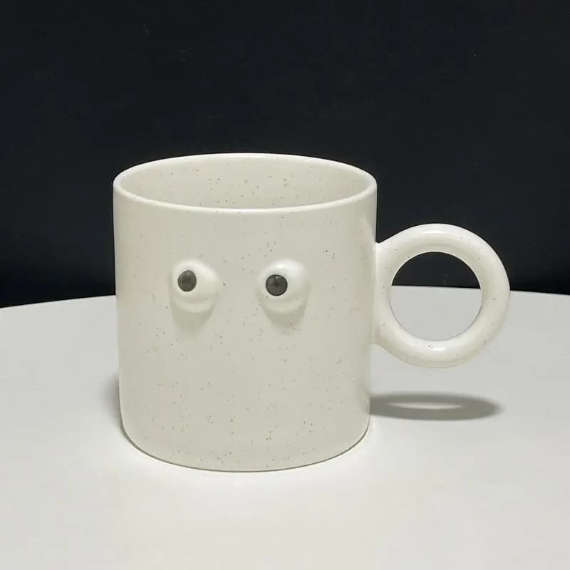 Custom Funny Big Eyes Cappuccino Mugs Ceramic Coffee Mug Tea Cups