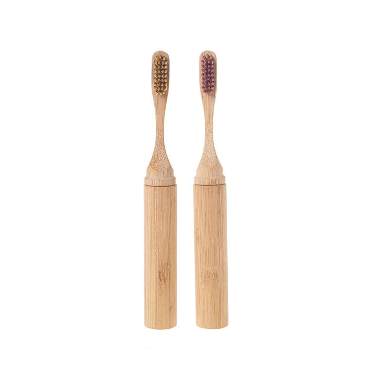 Натуральная бамбуковая зубная щетка с bamboo Деревянный Футляр 100% биоразлагаемые древесный уголь для детей и взрослых без добавления бисфенола