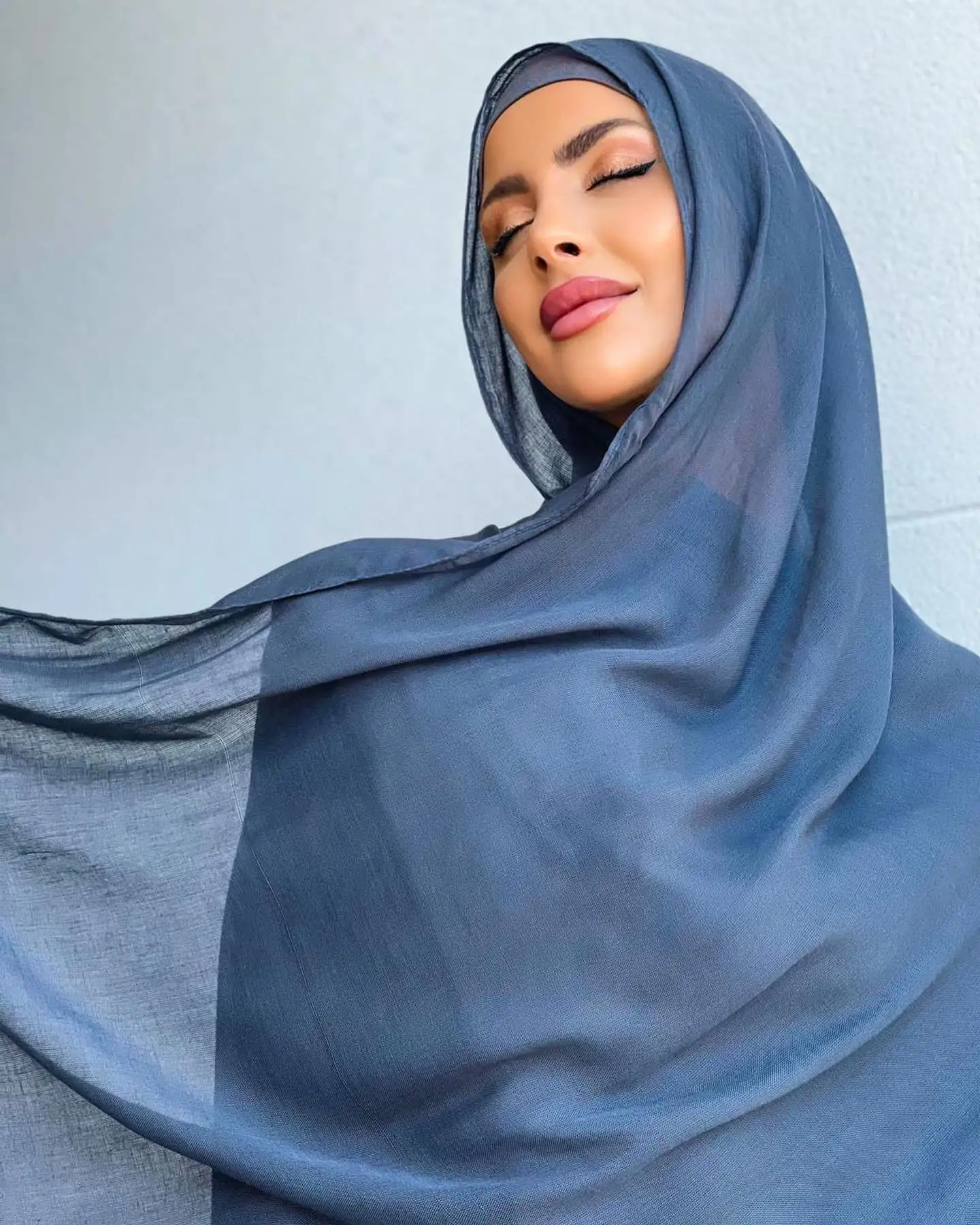 Breathable plain light weight rayon modal twill cotton woven modal hijab