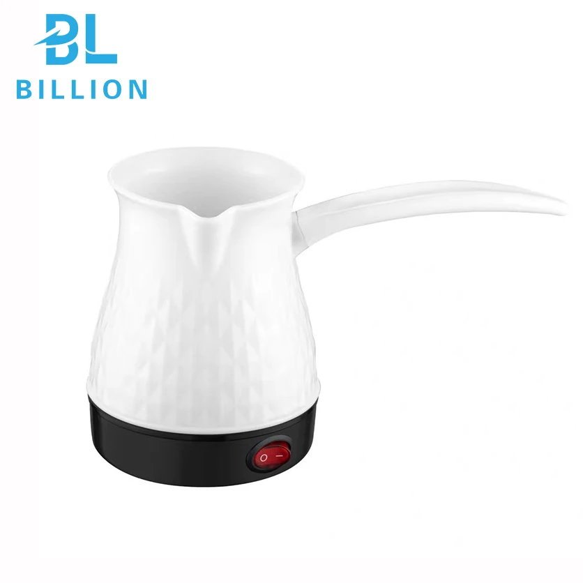 0.6L 350W White Color New Design Plastic Body Electrical Turkey Coffee Kettle Pot  Guangdong Manufacture