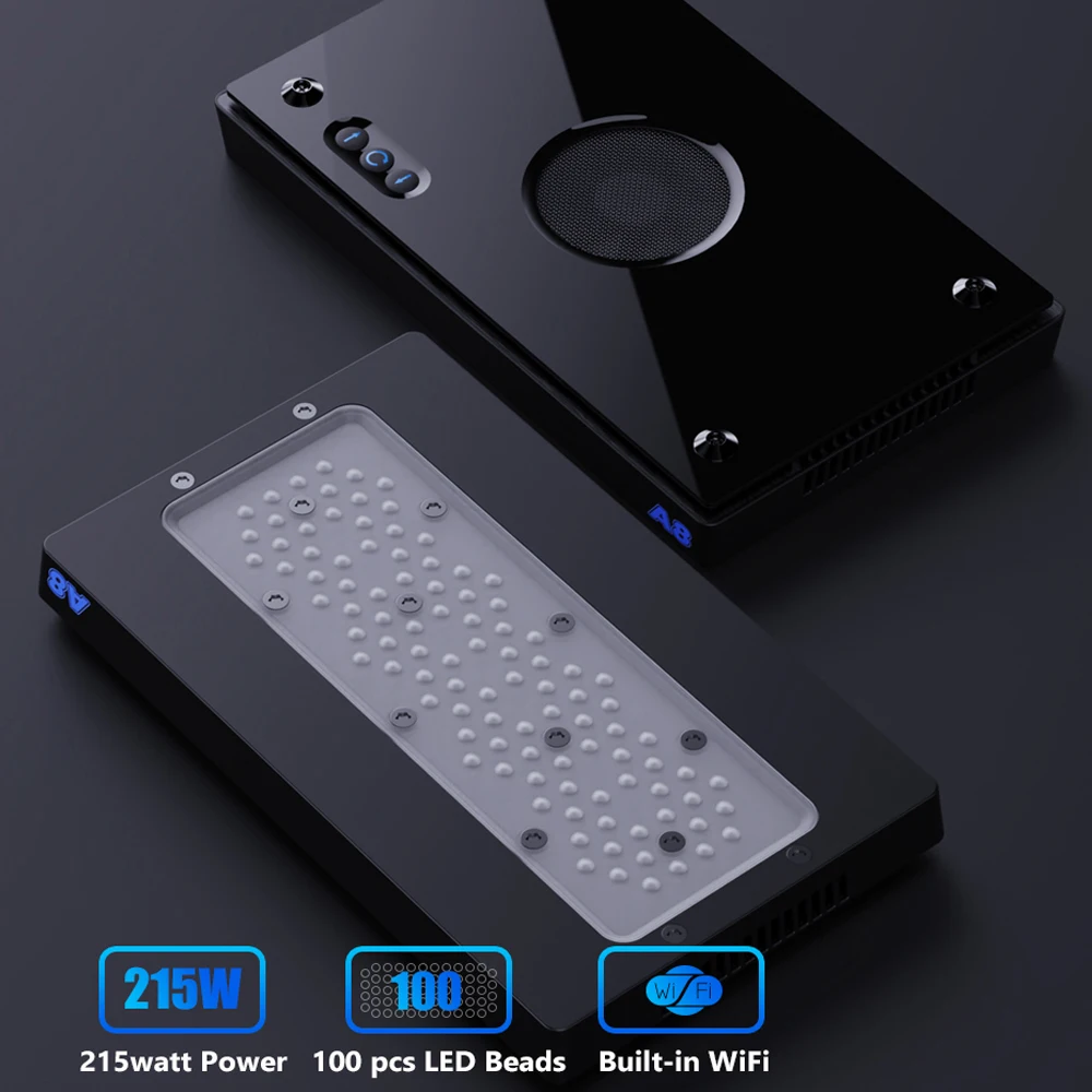 Hot sale A8 Aquarium Lights Radeon 215W Coral Reef Led Light for Coral Reef with wifi APP control