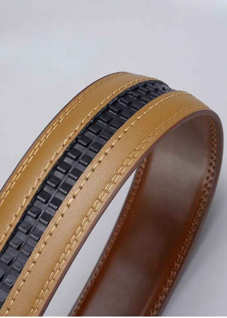 New Arrival Luxury Designer Cowhide Leather Slide Ratchet Waist Belts Genuine Leather Men Belt with Automatic Click Buckle