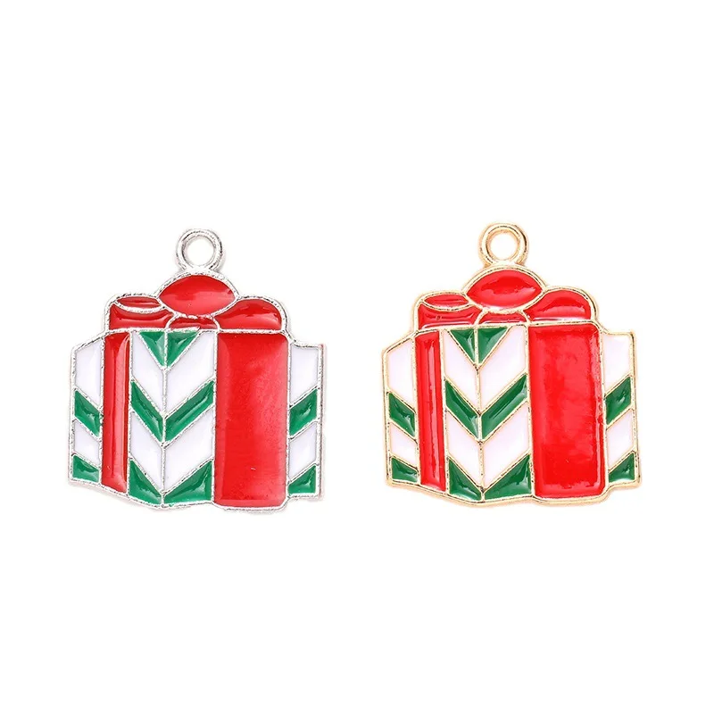 Zinc Alloy Enamel Christmas Charms Gold Plated Tree Charms Reindeer Charms DIY for Jewelry Making