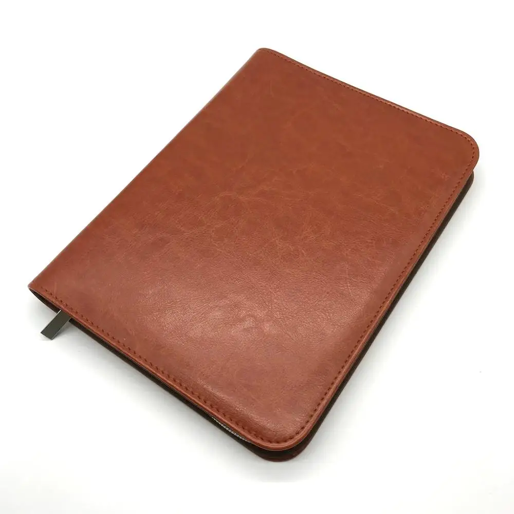 
A5 refillable leather notebook with zipper as PU folder 