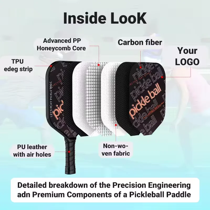 Custom T700 Carbon Fiber Pickleball Paddle - Lightweight and Durable, Ideal for Indoor and Outdoor Use t700 titanium pickleball