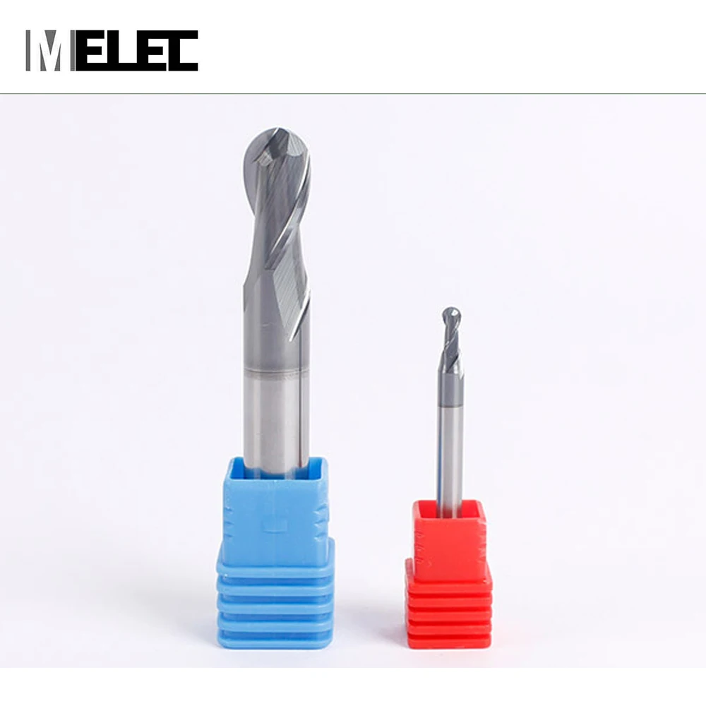 MELEC manufacturer customized size cnc tools diamond hss tungsten 6R3*12*D6*50mm hrc55 carbide hss ball nose end mill cutter