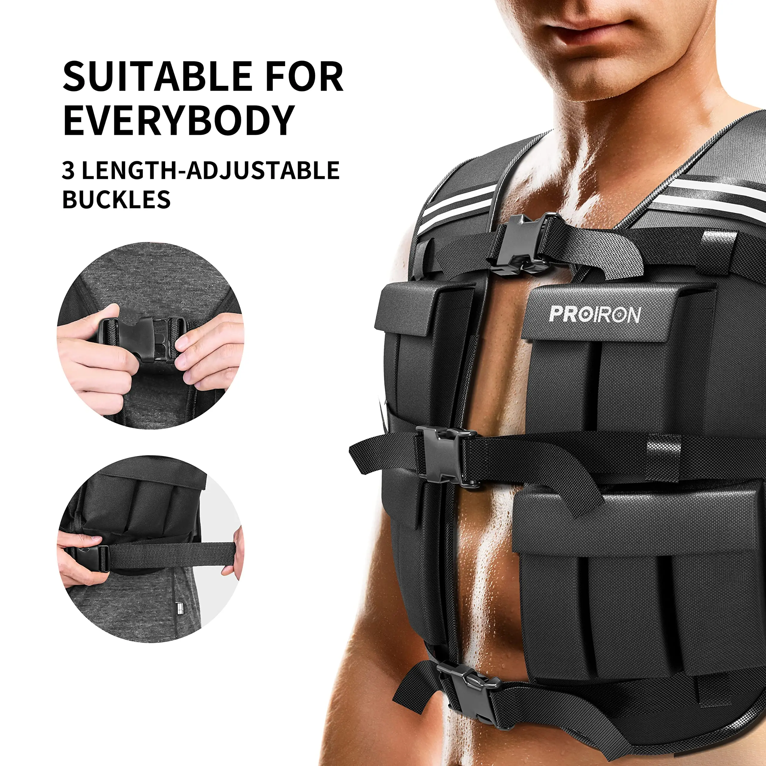 Wholesale PROIRON 10 kg weighted vest training adjustable weight vest gym workout crossfit indoor outdoor exercise