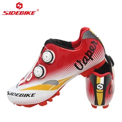 Ботинки мужские для горного велосипеда Sidebike, обувь для горного велосипеда с пряжкой, совместима с SPD Cleats Black