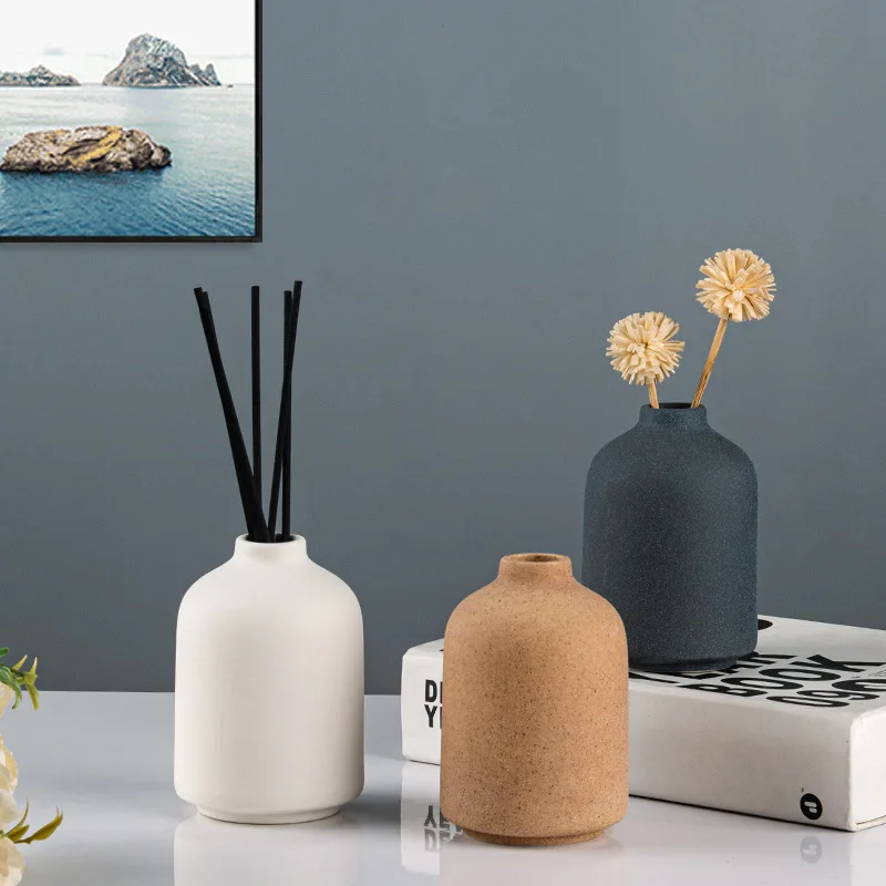 modern minimalist unglazed reed diffuser bottle ceramic Aromatherapy Oil Bottle for Home