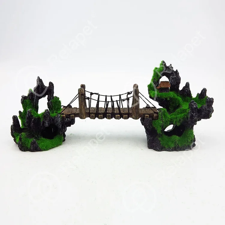 Resin Bridge Aquarium Decorations for Fish Tank, Aquarium Ornament Aquatic Caves Hide Hut