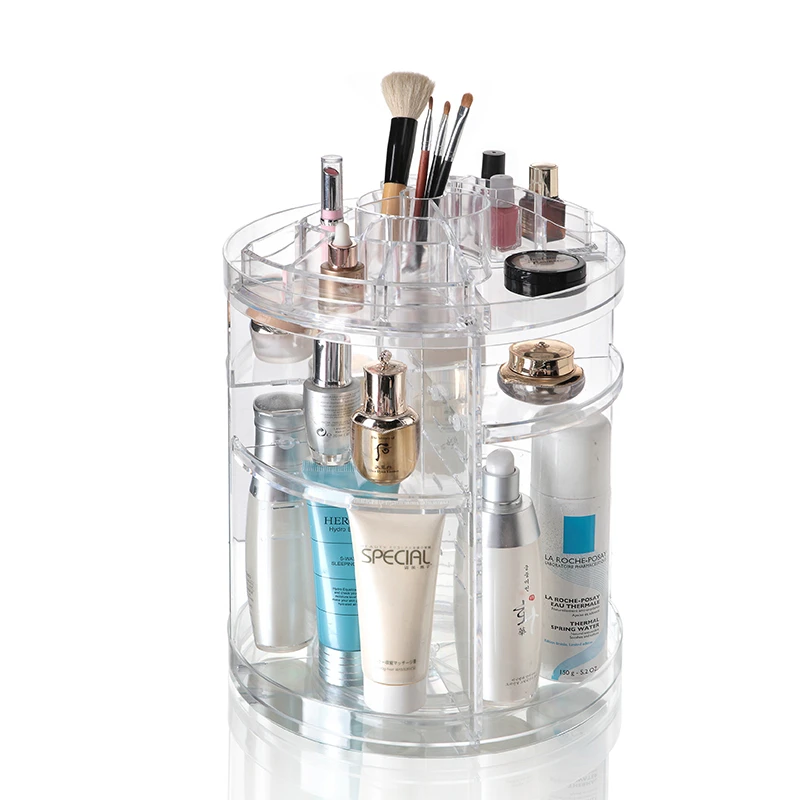 Acrylic 360 Degree Adjustable Rotating Makeup Organizer