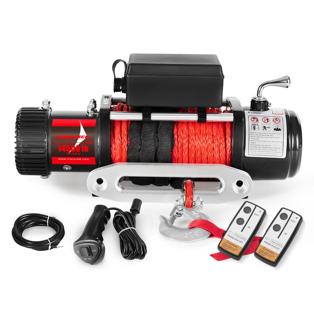FIERYRED IP67 Waterproof 12V 14000lbs Wireless Control Fast Speed Electric Winches for 4x4 Off Road Recovery
