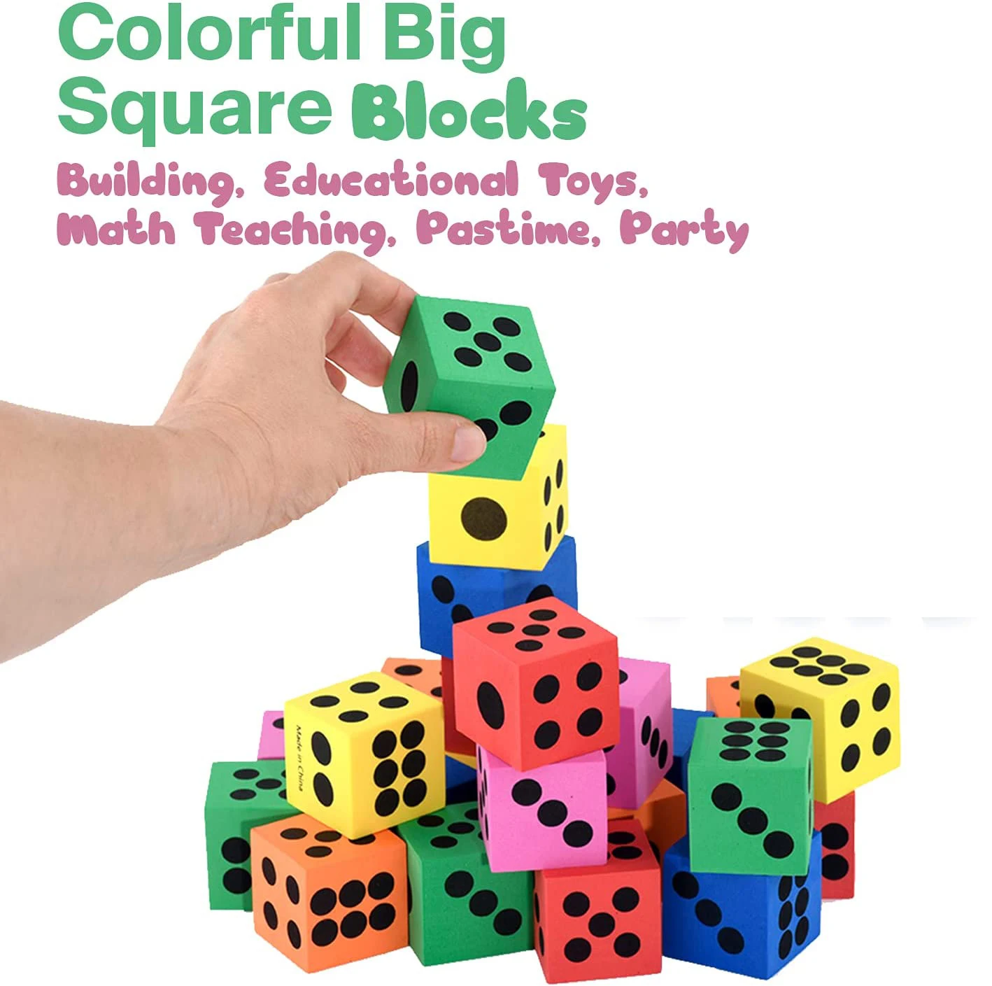 Manufactory Hot Selling Custom Colorful Rubber Polyhedral Large Size 10 Cm Soft Eva Foam Number Game Dice