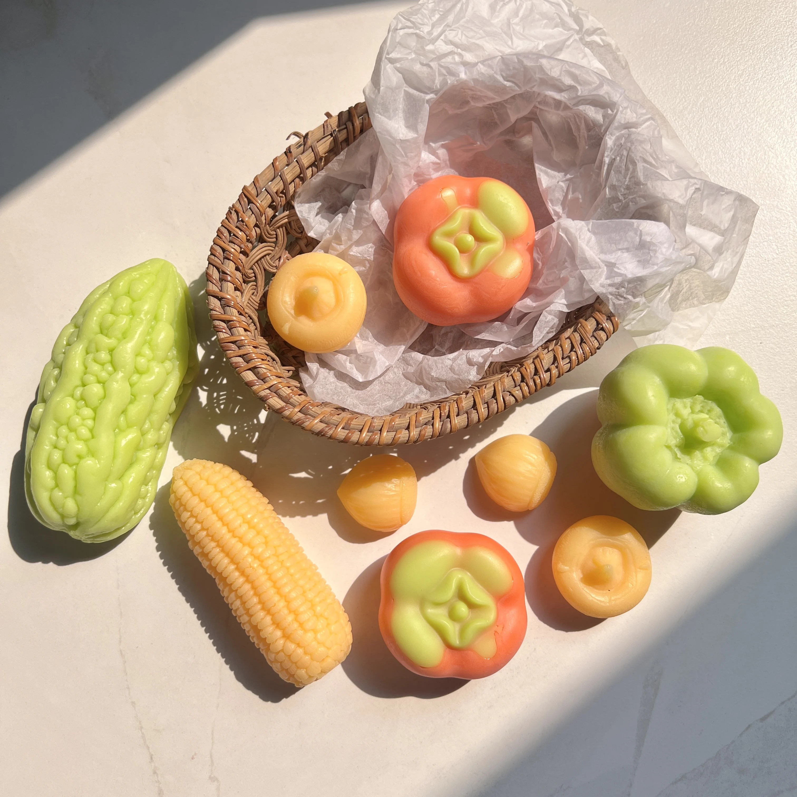 Private Label Natural Clean Rinse Organic Aloe Vera Handmade Bath Soap Bitter Gourd Shape Refreshing Pine Tar Bath Soap