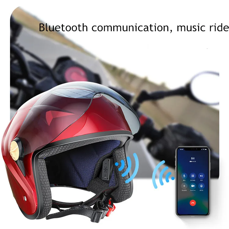 
Summer electric car helmet smart air-conditioning solar charging helmet 