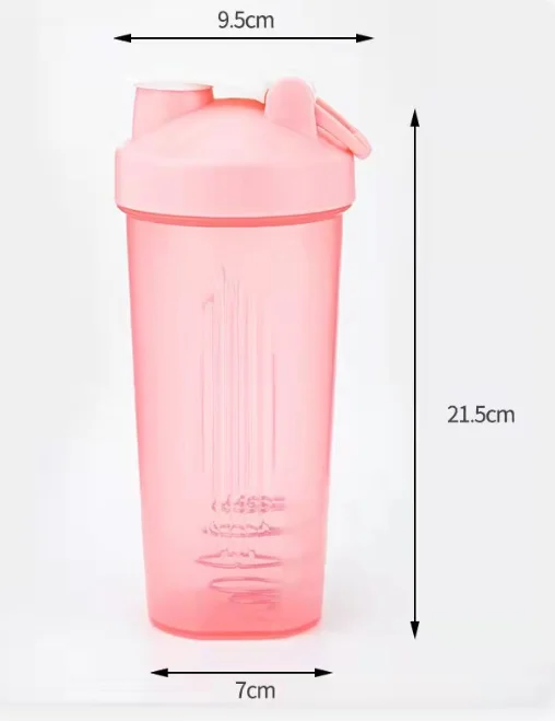 PP material Hot Sale Sport Accessories Plastic Portable Reusable Protein Shaker Durable Gym Bottle with Mixing Ball