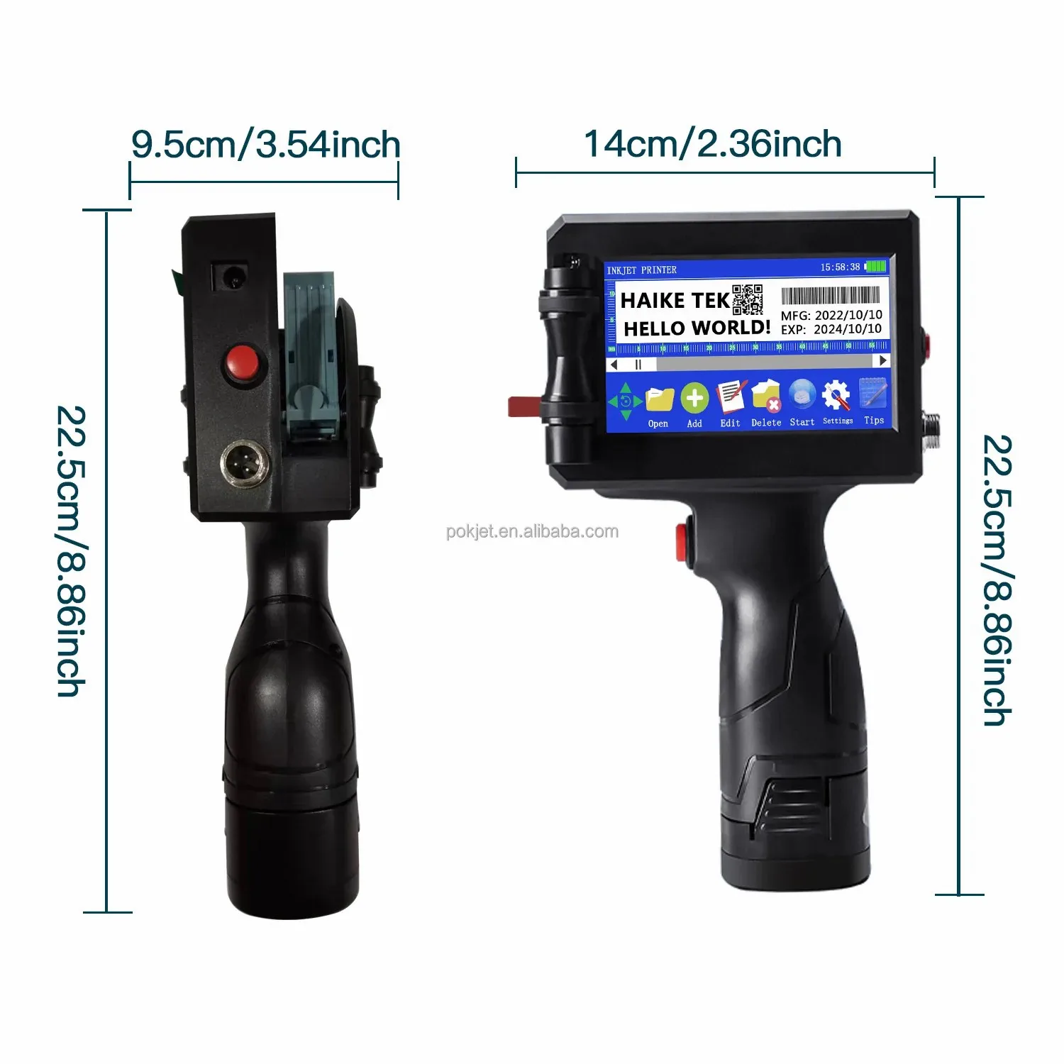 Intelligent Industrial Handheld Inkjet Printer High Speed Digital Coding Machines Dtf Printer for Bag Bottle Paper Clothes Ce