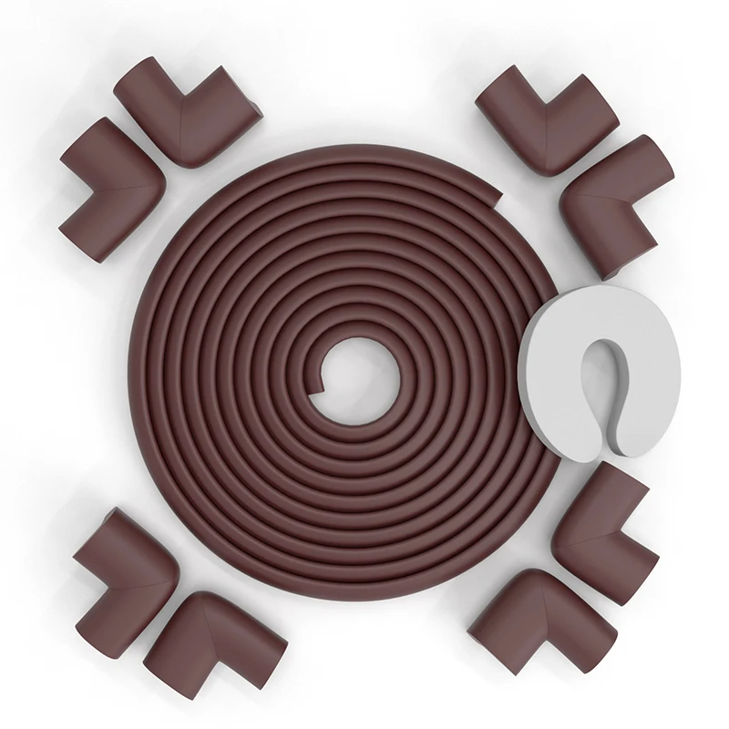 Wholesale brown table edge corner protectors safety protection baby edge guards