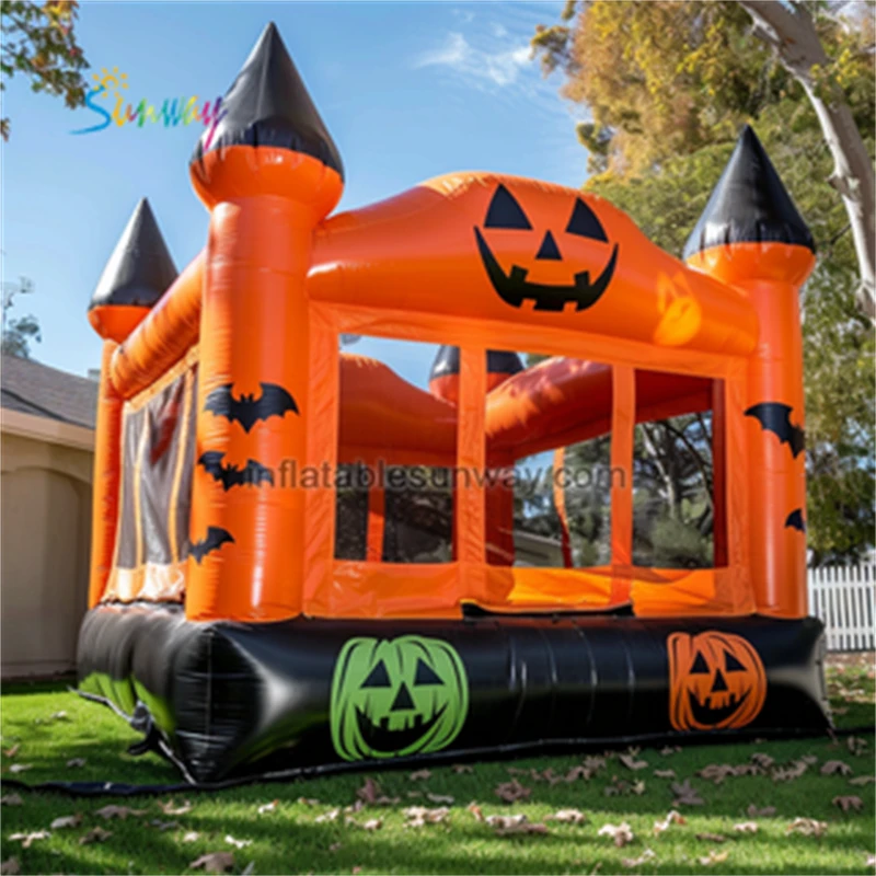 Party commercial bounce house water slide combo kids adult jumpers inflatable halloween bouncer bouncy pumpkin jumping castle