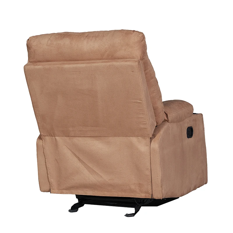 Cheap Price Suede Fabric Faux Leather Single Manual Reclining Single Living Room Furniture With Cupholders