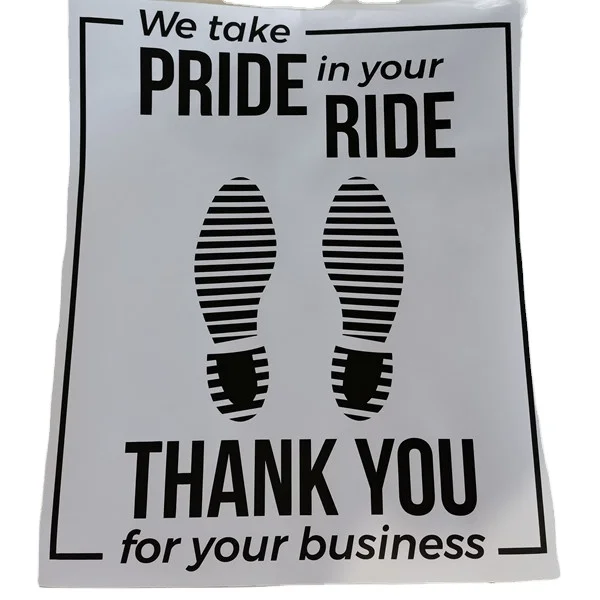 Custom White Disposable Paper Car Floor Mat Anti Slip Thank You Floor Mat for Car Wash