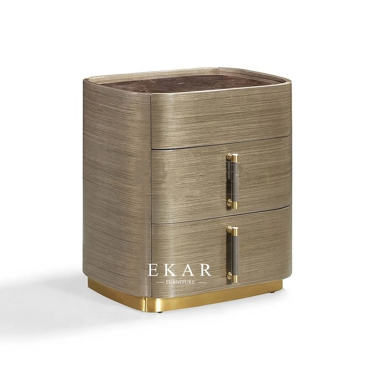 Modern Home Bedroom Furniture 3 Drawer Bed Side Wooden Bedside Table Hotel Nightstand Night Stand With Drawers